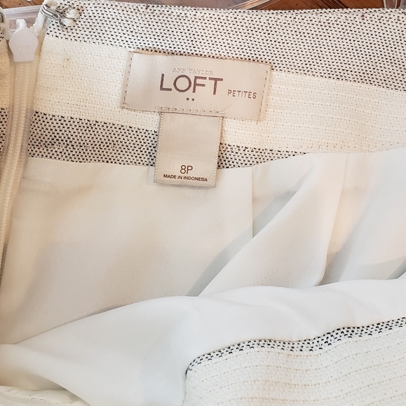 Loft Petites Woven sailor French Breton Nautical Preppy Striped Cotton Skirt 8p - Picture 9 of 14